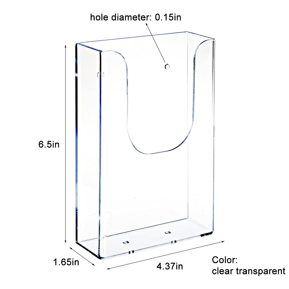 Clear Wall Mount Brochure Holder - Durable Acrylic Literature Organizer for Offices, Restaurants, and Retail Stores