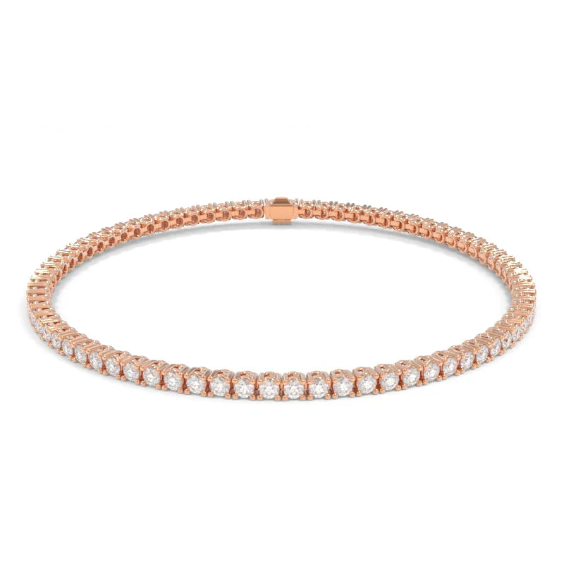 Moissanite Tennis Bracelet 925 Sterling Silver & 14k Gold Plated - Adjustable Sizes 6-8