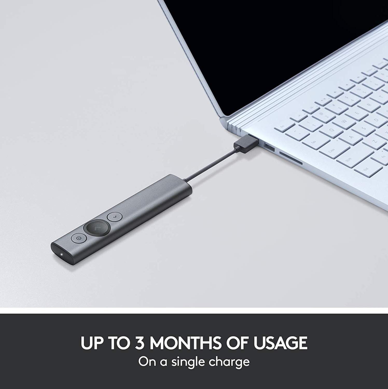Logitech Spotlight Wireless Presentation Remote with Bluetooth - Advanced Digital Highlighting, 30M Range, Fast USB-C Charging - Compatible with PowerPoint, Keynote, Google Slides - Perfect for Business Meetings, Classroom Presentations & Remote Work