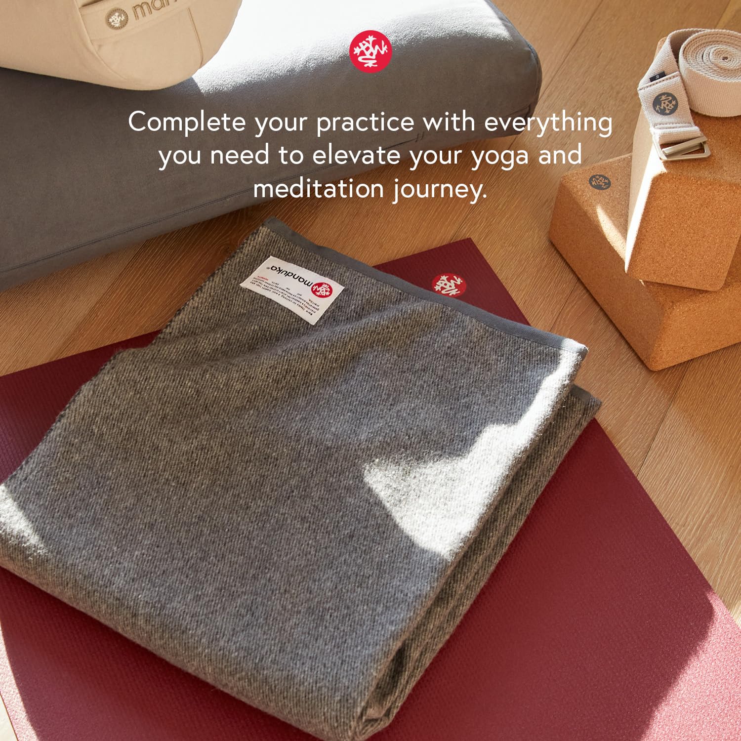 Manduka Enlight Bolster Pillow - Yoga Meditation Pillow with Washable Microfiber Cover, Ergonomic Curved Design for Yoga, Pilates & Workout Support | Perfect for Home Studio, Gym & Relaxation