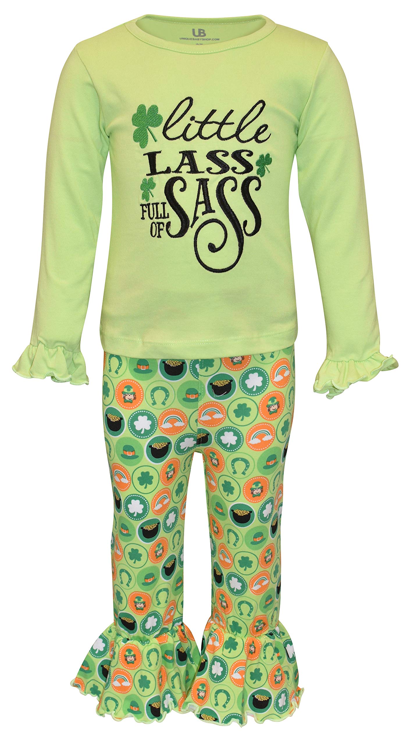 Girls 2-Piece Outfit - Ruffle Leggings & Long Sleeve Shirt for Toddlers | Playtime & Family Photos