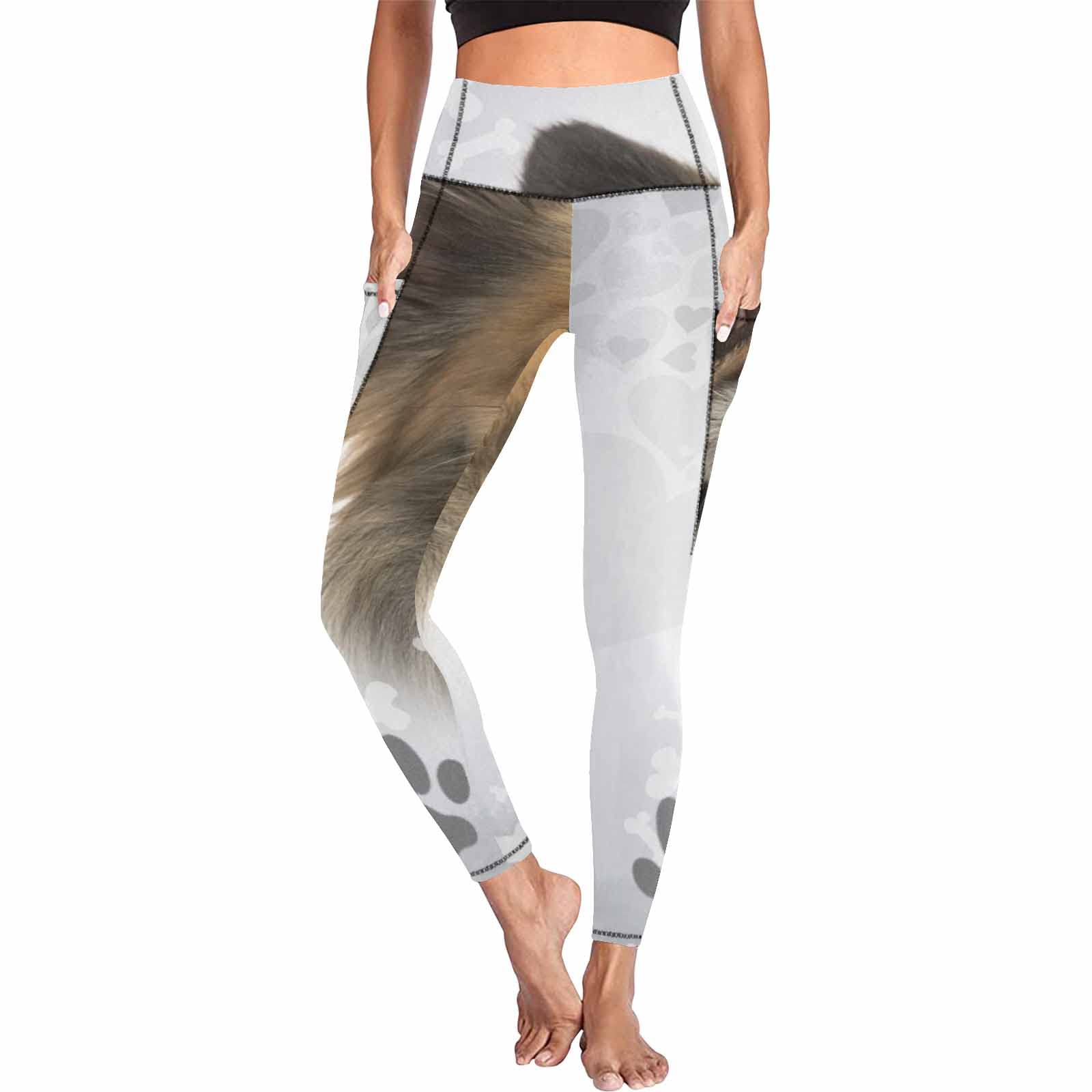 InterestPrint Cat & Dog Yoga Pants for Women - Stretchy Workout Leggings with Pockets - Perfect for Selfies, Yoga, Gym & Casual Wear