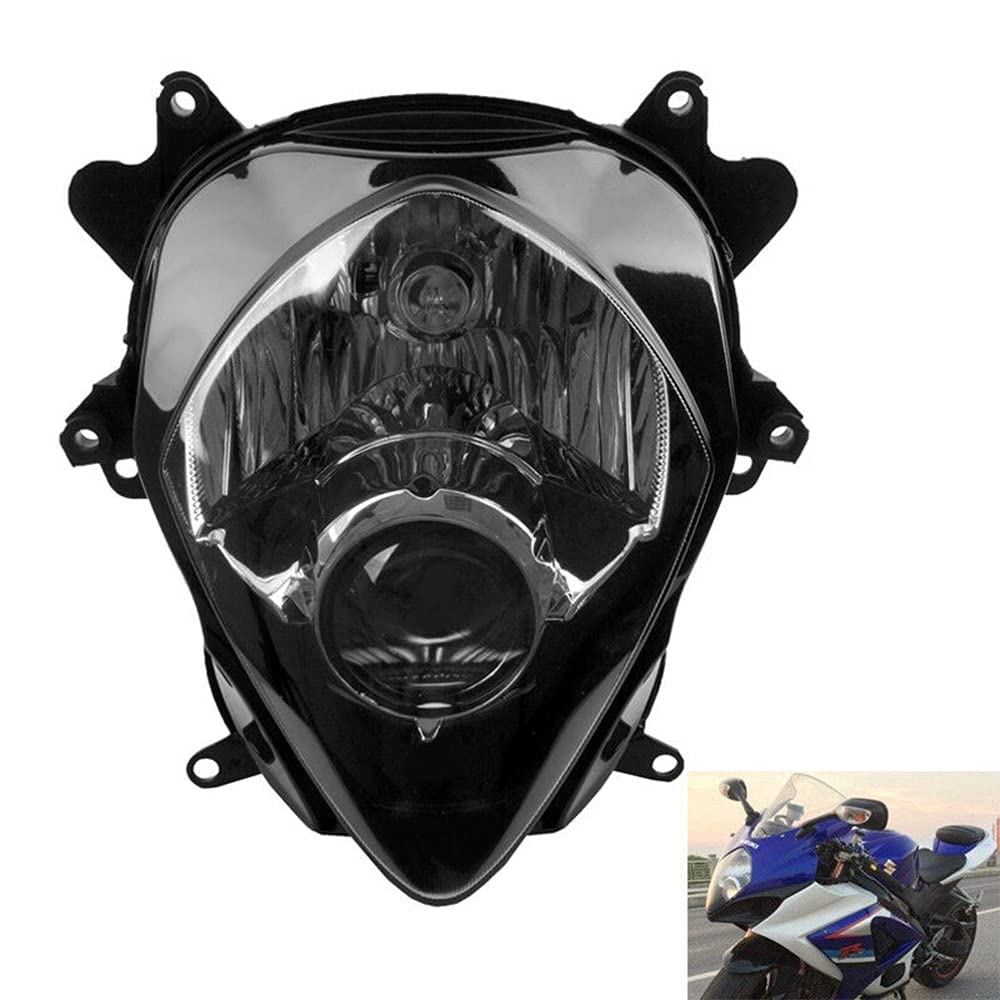Suzuki GSX-R1000 2007-2008 Motorcycle Headlight Assembly - Clear Front Headlight Housing Replacement for GSXR1000 - Perfect for Night Riding & Off-Road Adventures