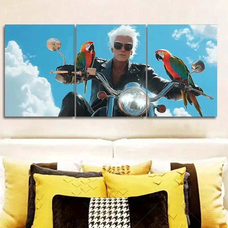 3-Piece Free Old Man Design Wall Art Set - Framed Canvas 50x70cm - High Quality Print - 100% Australian Made - Ready to Hang - Perfect for Living Room, Bedroom & Office Decor