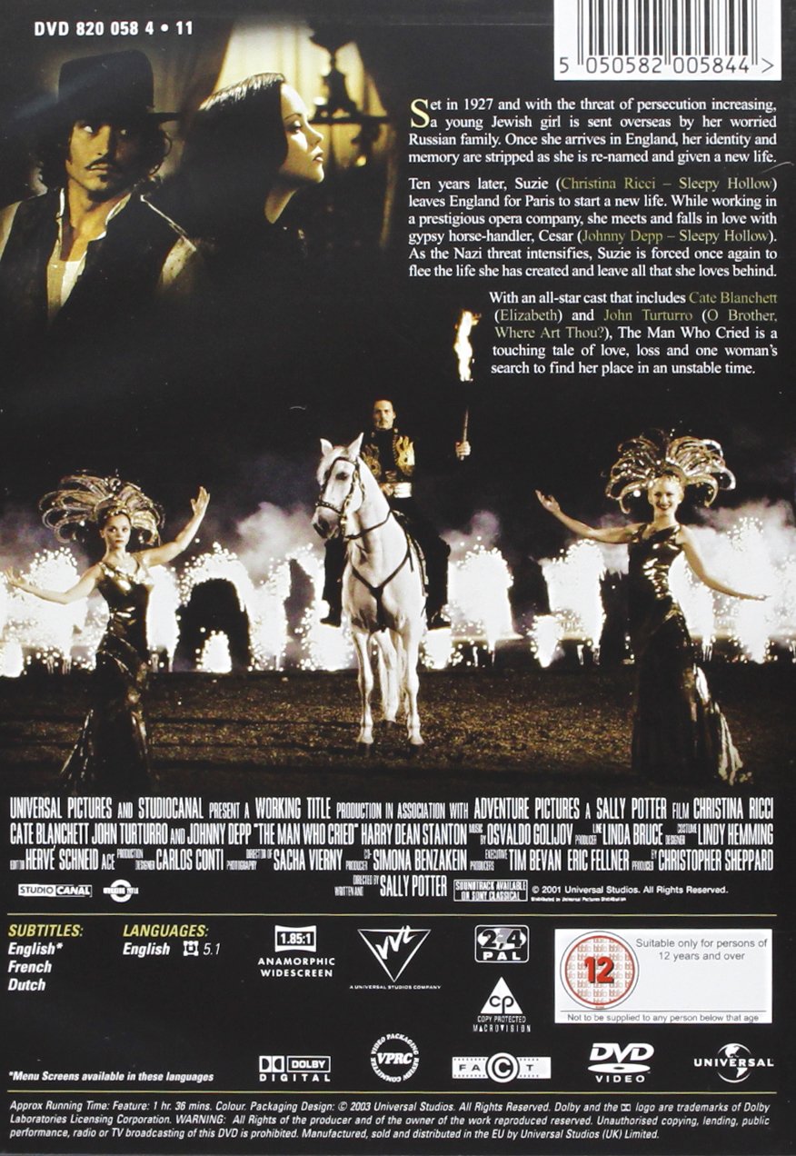 The Man Who Cried - Award-Winning Drama Film DVD | Emotional Story of Love & War | Perfect for Movie Nights & Film Studies