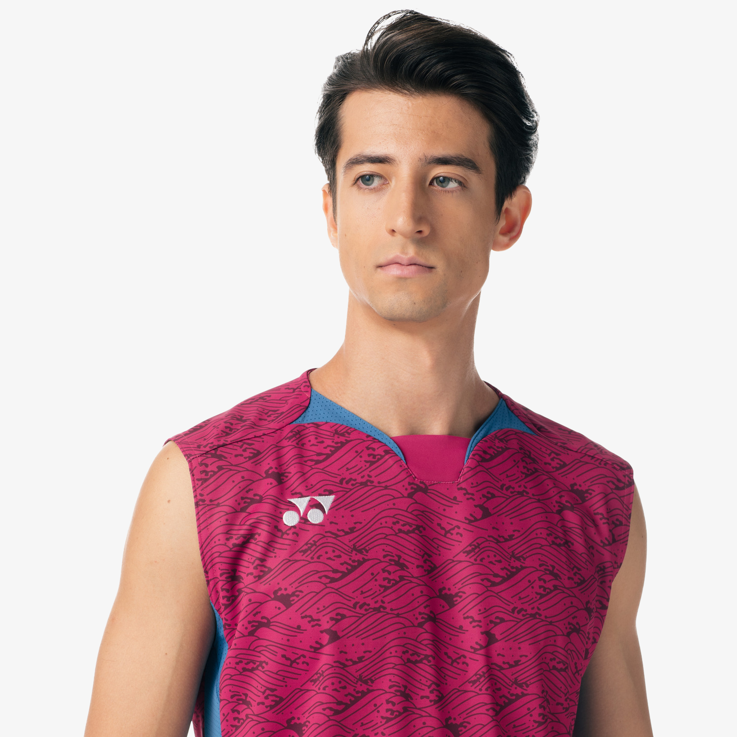 Yonex Men's Very Cool Dry Sleeveless Tennis Shirt 10614 - Breathable Quick-Dry Performance Top for Hot Weather (Grape) | Ideal for Tournaments, Training & Summer Sports