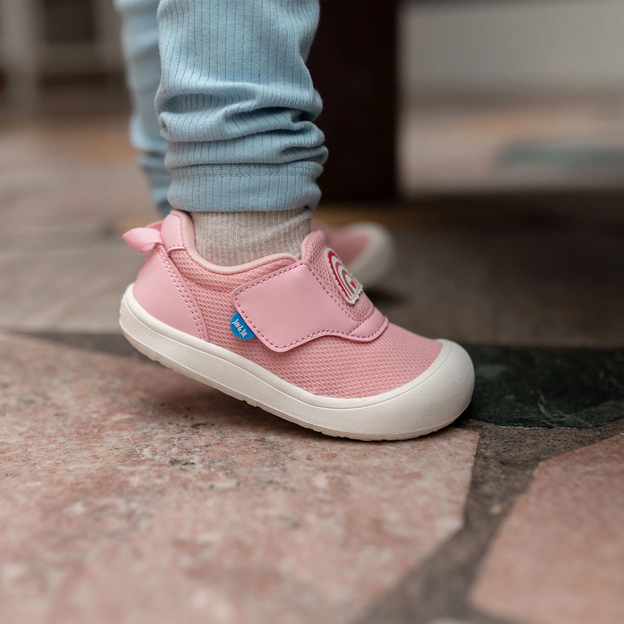 Jan & Jul Pink Rainbow Mini Flyer Toddler Sneakers - Lightweight Baby Walking Shoes for Girls & Boys - Perfect for Playground, Park & Everyday Adventures