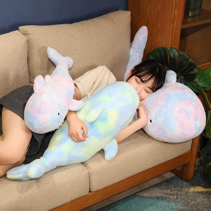 Rainbow Mermaid Shark Plush Toy - Soft & Cute Stuffed Animal for Kids, Girls & Boys - Perfect for Bedroom Decor, Birthday Gifts & Cuddling