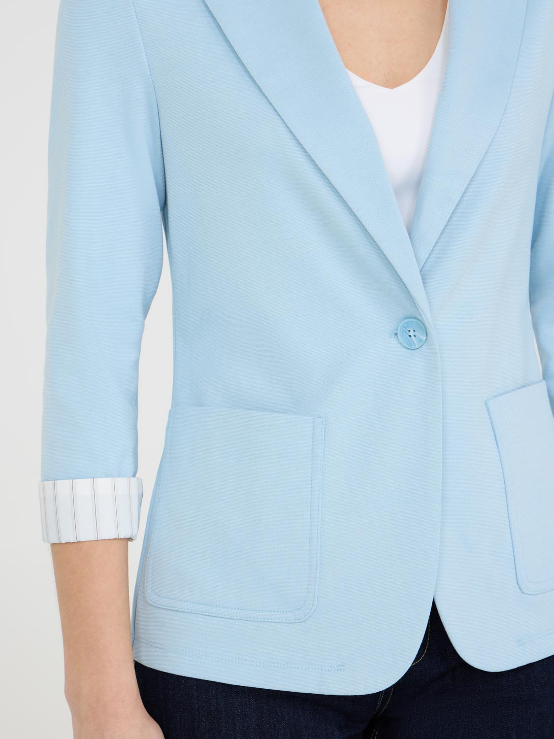 Stylish Striped Cuff Single Breasted Blazer for Women - Office Wear, Business Casual & Formal Occasions