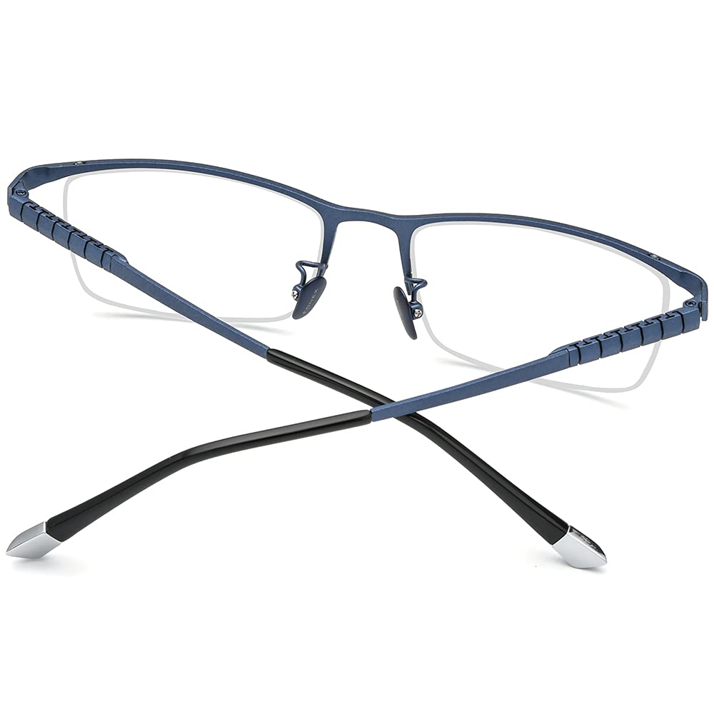 Premium Titanium Glasses Frame for Men - Lightweight Square Eyewear with Full Optical Lenses (Model F85641) | Perfect for Office, Reading & Everyday Wear