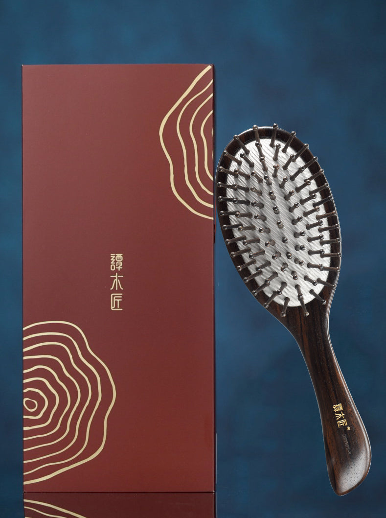 Premium Rosewood Hair Brush for Shine & Detangling - Natural Wood Bristles for Smooth, Healthy Hair - Perfect for Daily Styling & Salon Use