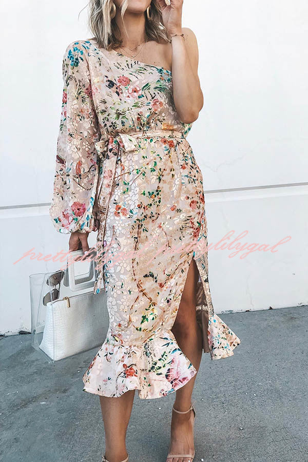 Floral Print One Shoulder Dress for Women | Spring Summer Fashion | Perfect for Weddings, Parties & Date Nights
