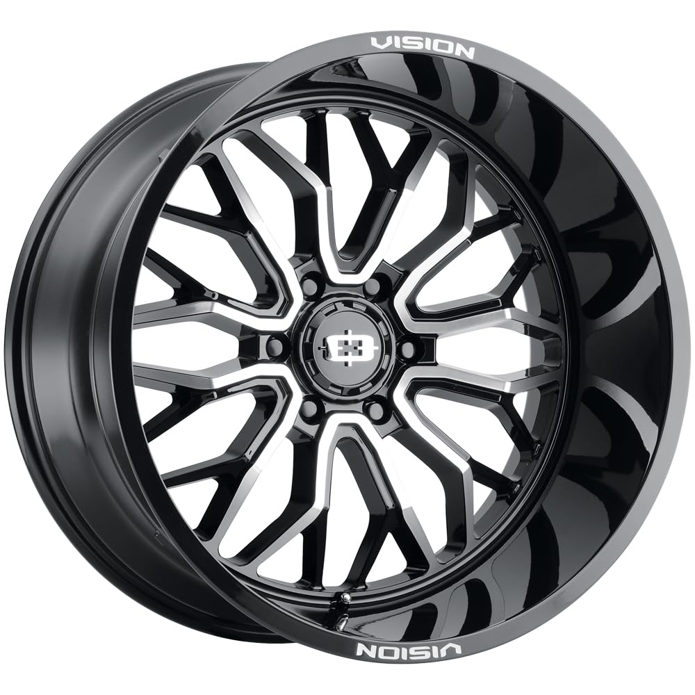 Vision 402 RIOT Custom Wheel - 18x9, -12 Offset, 6x139.7 Bolt Pattern, 106.2mm Hub - Gloss Black with Machined Face Rim | Perfect for Off-Road Trucks, SUVs & Custom Builds