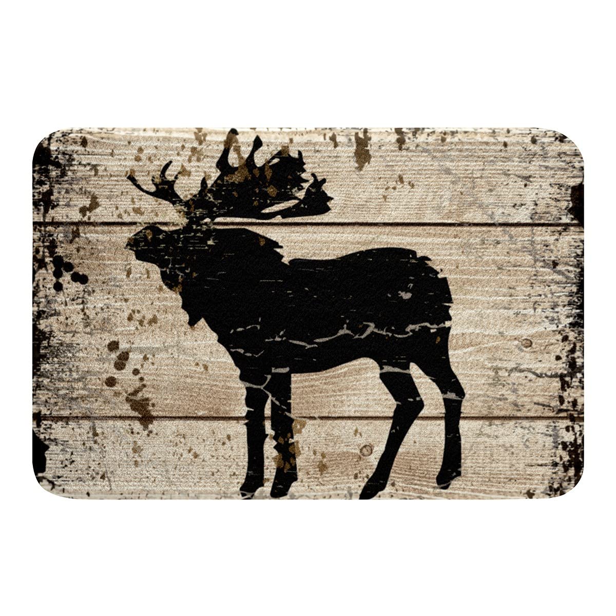 Non-Slip Vintage Moose Bath Mat 20