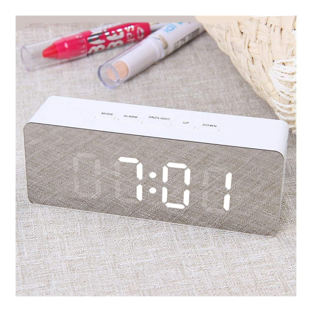**Square Green LED Alarm Clock with Night Light, Thermometer & Digital Mirror - Multi-Function Bedside Desk Clock for Bedroom, Office & Travel - Perfect for Nighttime Reading & Temperature Monitoring**