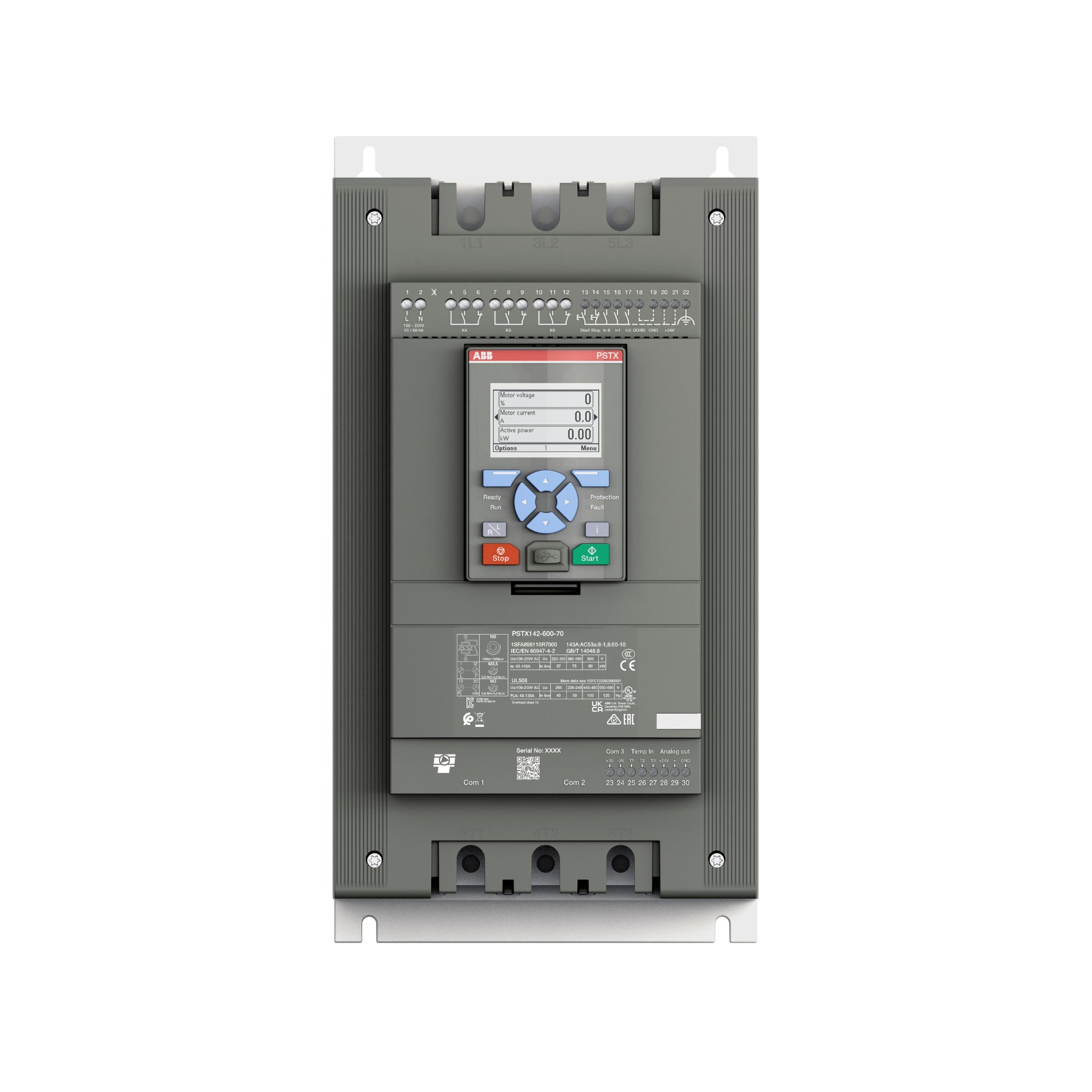 ABB PSTX142 600 70 Soft Starter | 1SFA898110R7000142 | 600V Motor Controller for Industrial Automation & HVAC Systems | Advanced Motor Protection & Energy Saving Solution