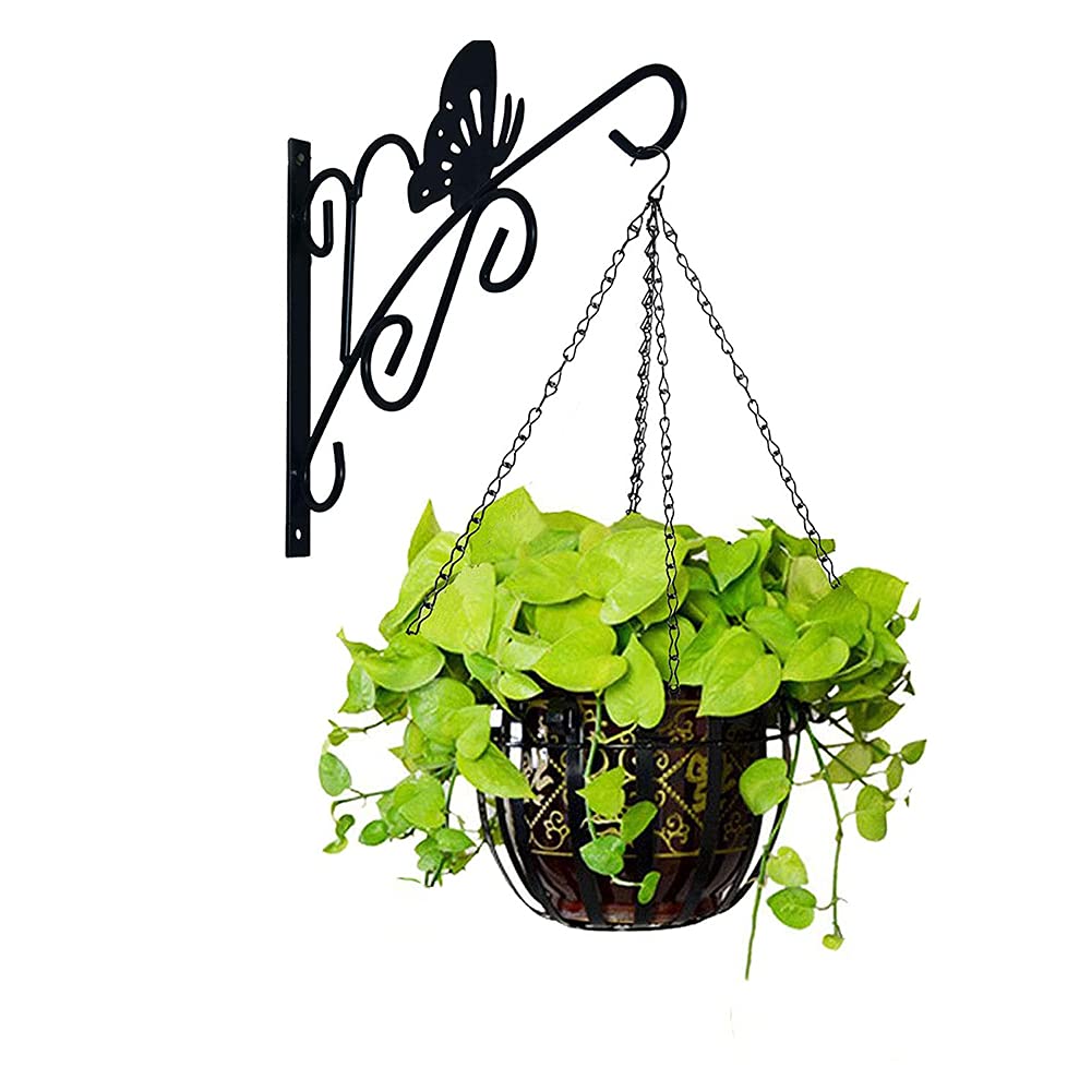 6Pcs Heavy Duty 15.7 Inch Galvanized Hanging Chains - Replacement Chains for Outdoor Flower Baskets, Bird Feeders, Planters & Lanterns - Rust-Resistant Garden Plant Hangers (Black) - Perfect for Patio, Balcony and Backyard Decor