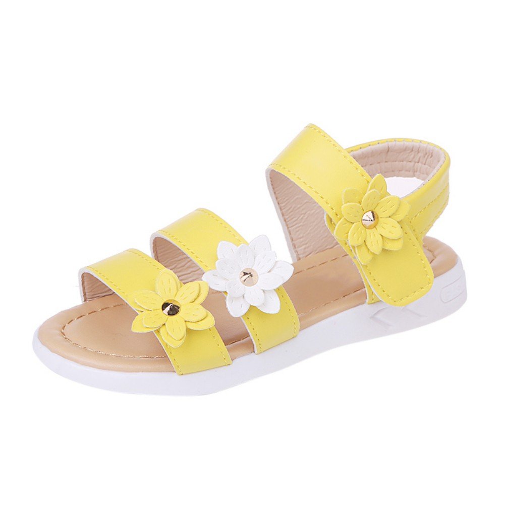 Toddler Girl's Flower Sandals - Soft Summer Princess Shoes for Play & Outings