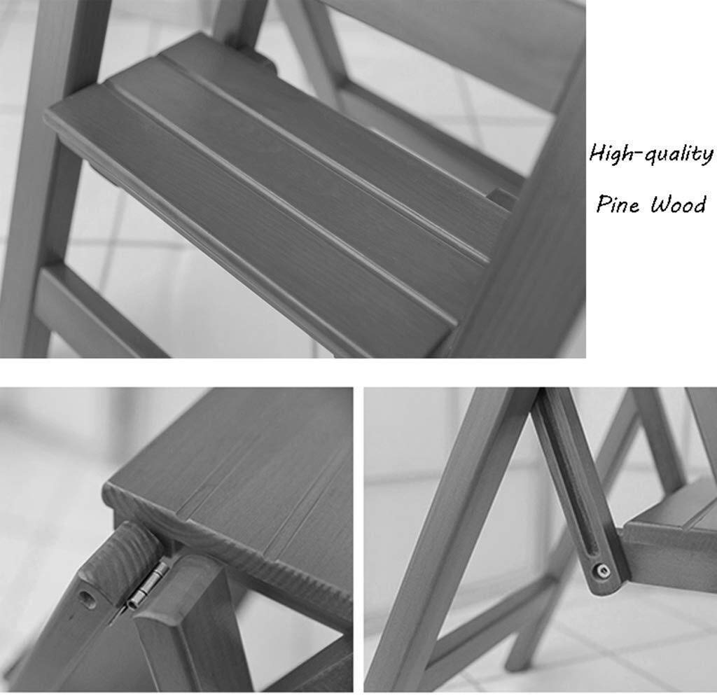 FADUNI 4-Tier Pine Wood Step Stool, Foldable Ladder Stool for Kitchen, Office, Library - Multifunctional Shoe Bench & Flower Stand    Perfect for reaching high shelves, organizing shoes, displaying plants, or as extra seating in small spaces.