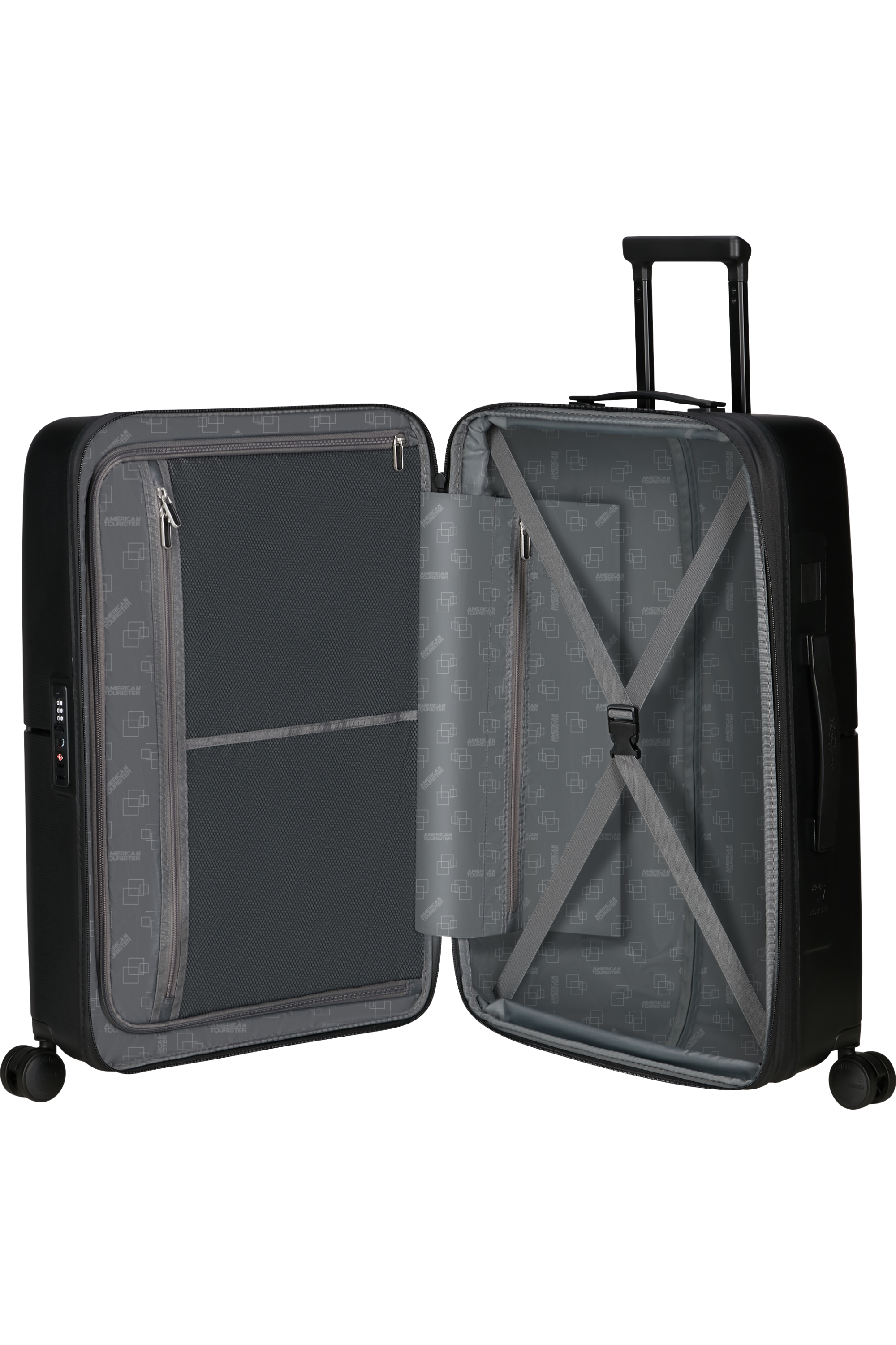 American Tourister Dashpop 67cm Medium Spinner Suitcase - Black | Lightweight Durable Luggage for Travel & Business Trips