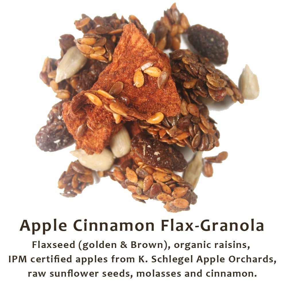 Organic Flax Granola Bulk - Apple Cinnamon Flavor | High Fiber Breakfast Cereal | Healthy Snack for Office, Hiking & Yoga