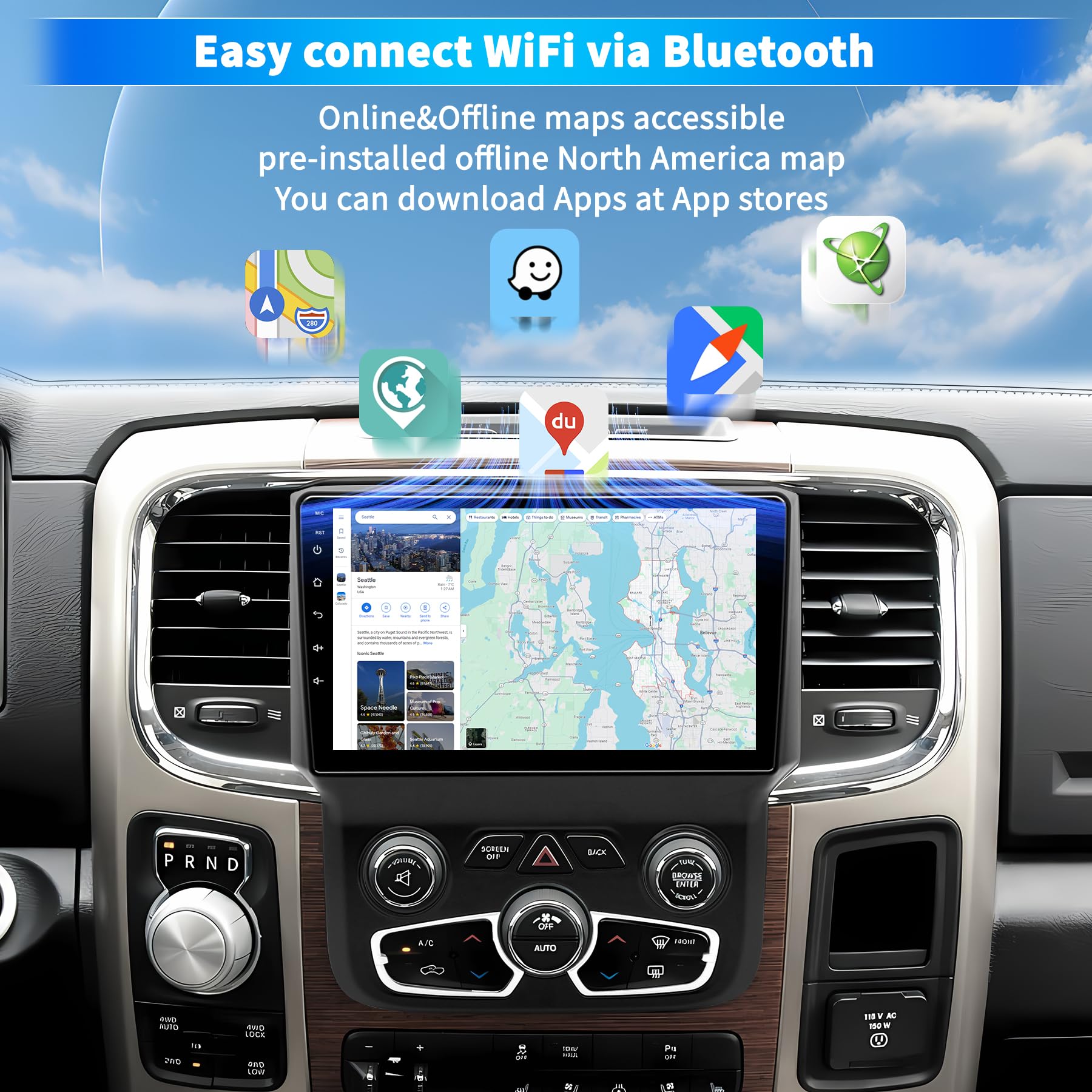 Dodge RAM 1500 2500 3500 Car Stereo with Android 12 - 9
