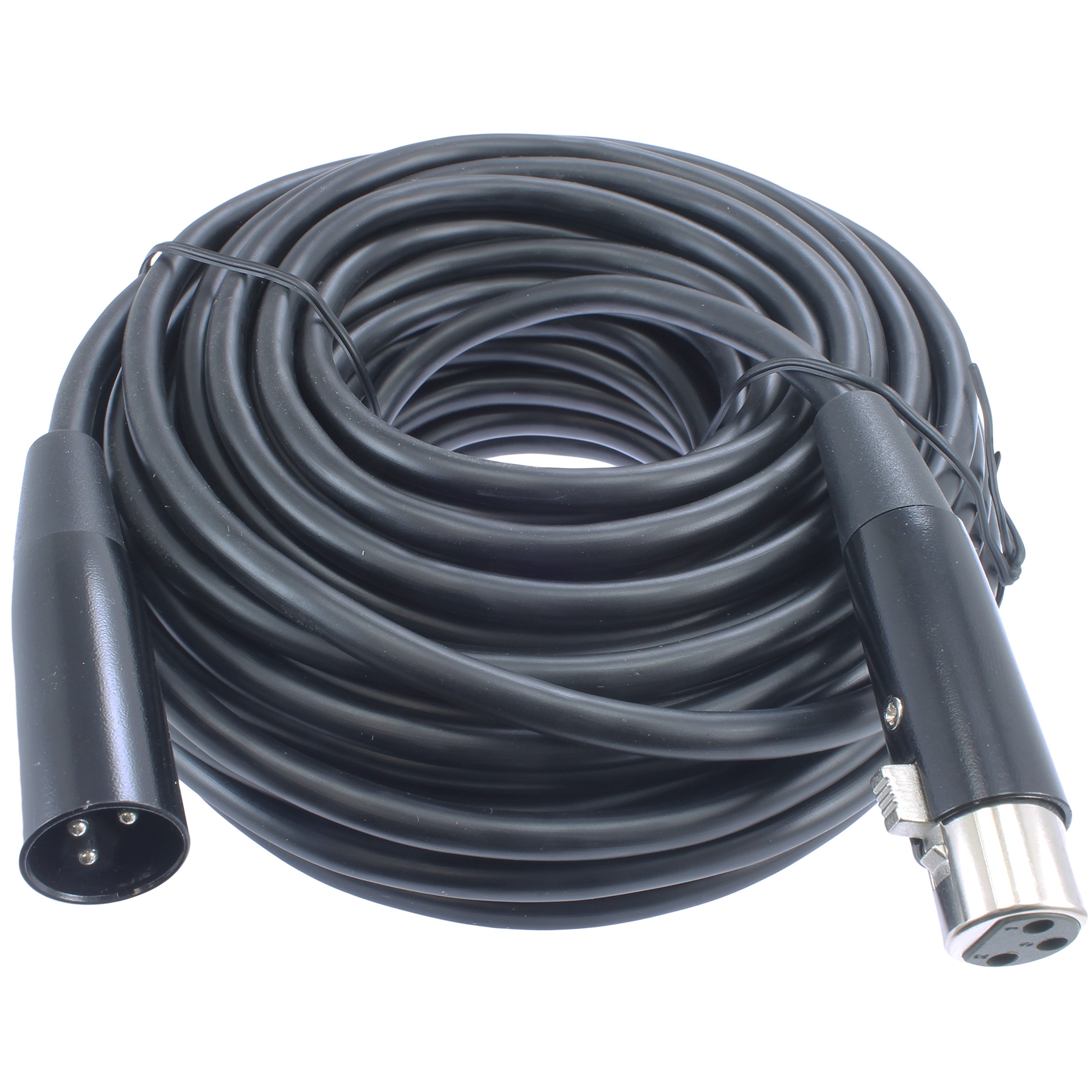 High-Quality Male to Female XLR Cable - 10ft & 50ft Options - Durable Black Metal Connectors for Professional Audio, Studio Equipment & Live Performances
