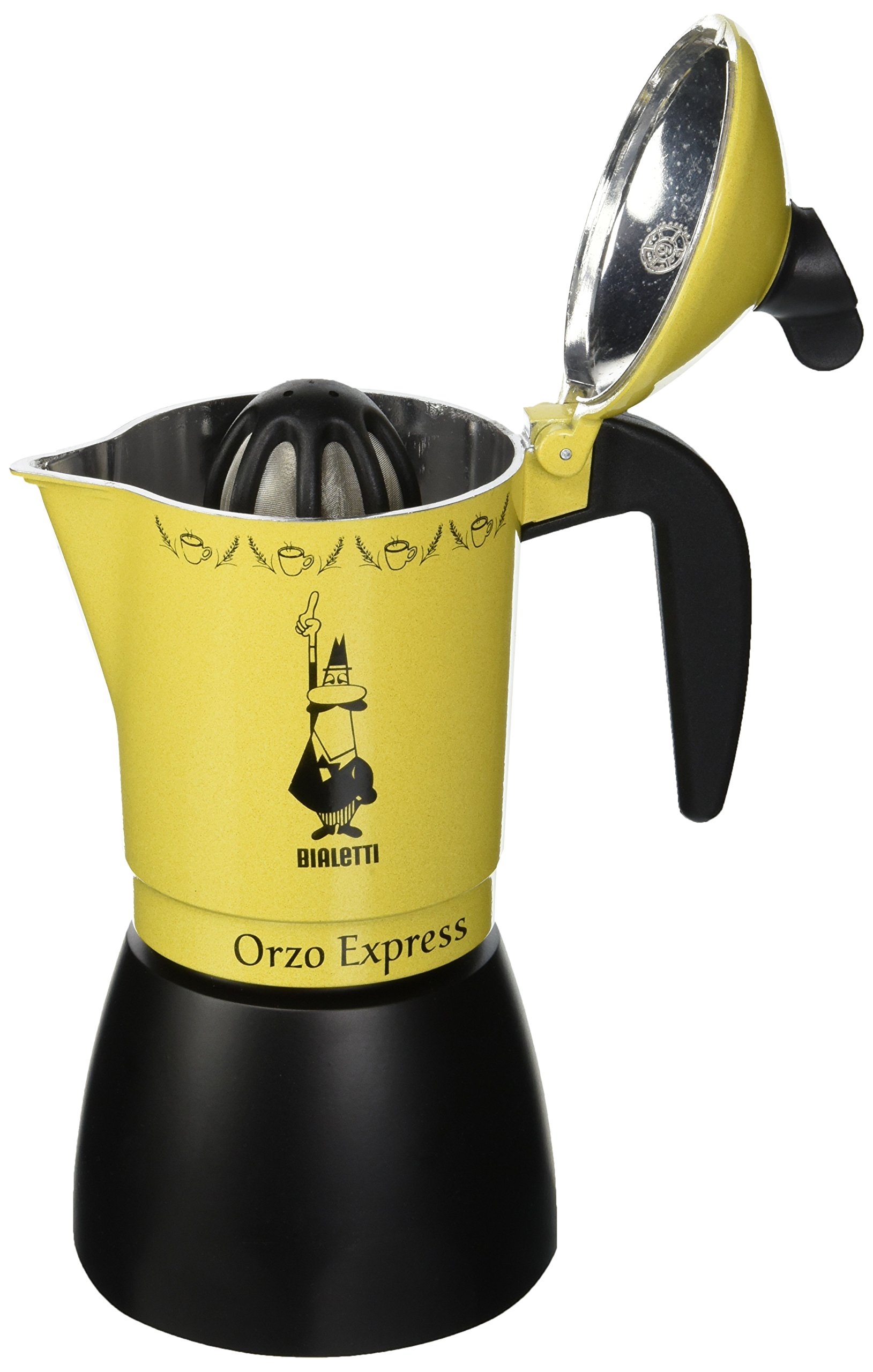 Bialetti Orzo Express 4 Cups Stovetop Barley Coffee Maker - Perfect for Home, Office & Camping Brewing