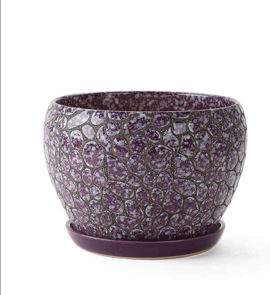 Modern Ceramic Planter Pots - Large Round Indoor/Outdoor Flower Pots for Plants, Succulents & Herbs - Elegant Home, Office & Kitchen Decor (Style 5, Color Options) - Perfect for Living Rooms, Patios & Gift Giving