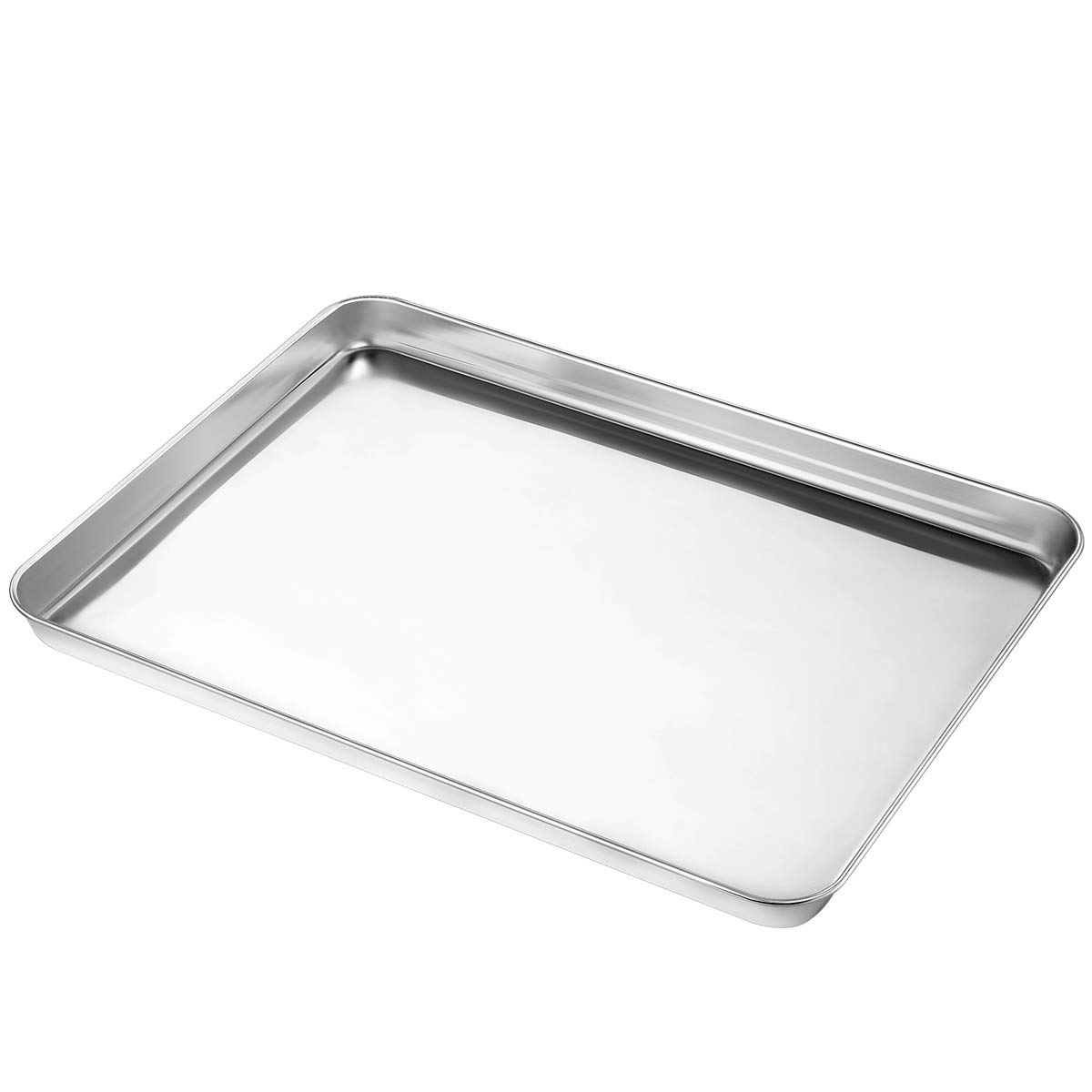 Wildone Stainless Steel Baking Sheet Set of 3 - 9/12/16 Inch Non-Toxic Cookie Sheets | Heavy Duty & Easy Clean Baking Pans for Cookies, Roasting Veggies & Meal Prep