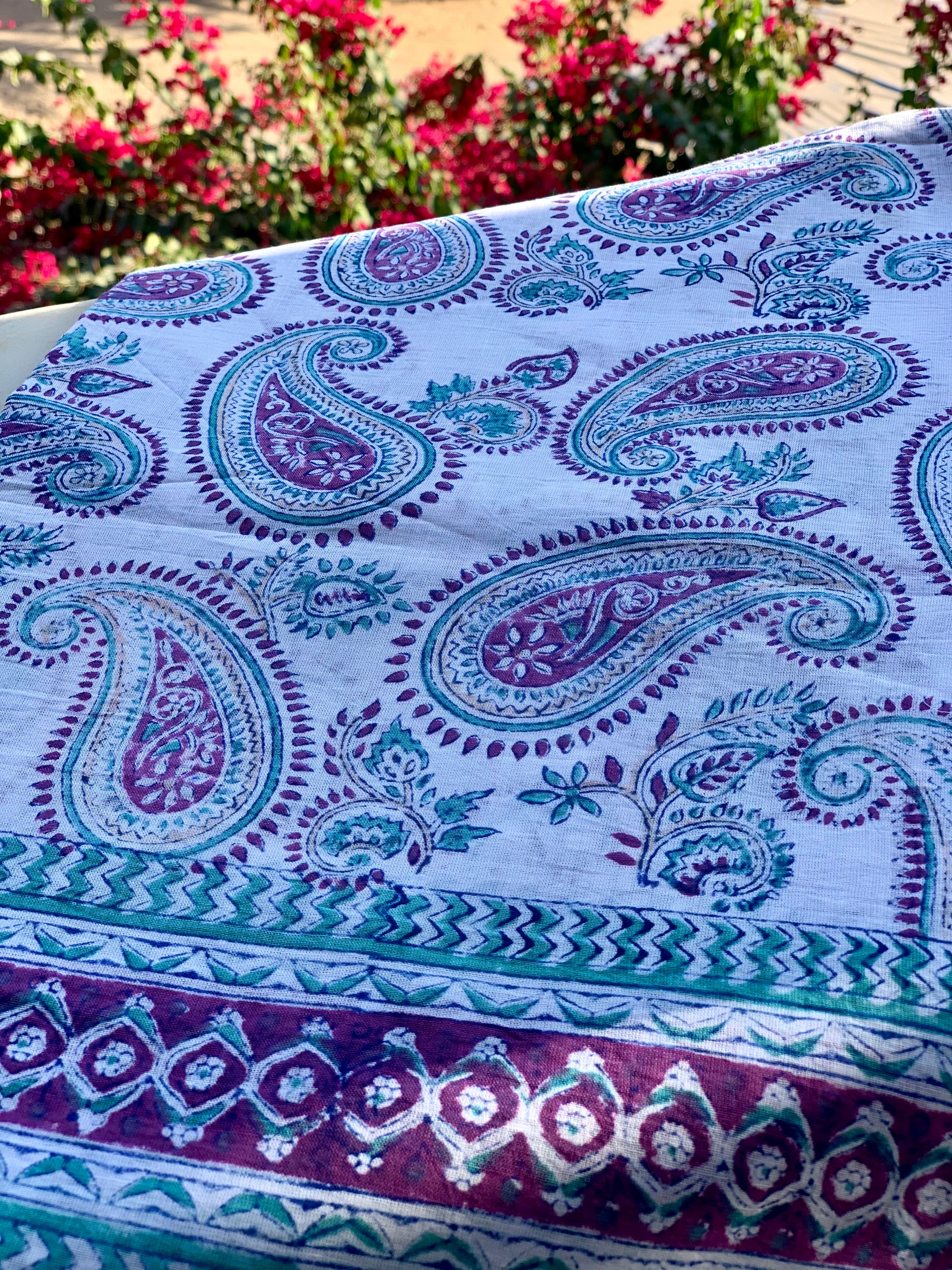 Stylish Cotton Sarong Pareo with Block Print - New Collection for Beach, Pool & Summer Fashion