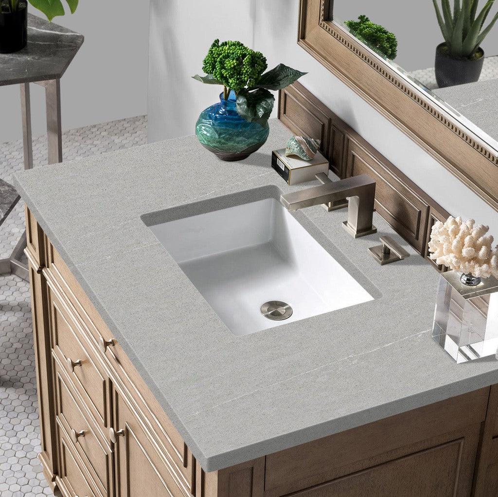 James Martin Vanities Bristol Collection 36 Inch Single Bathroom Vanity in Whitewashed Walnut with Countertop Options - Perfect for Modern Bathroom Renovations and Home Upgrades