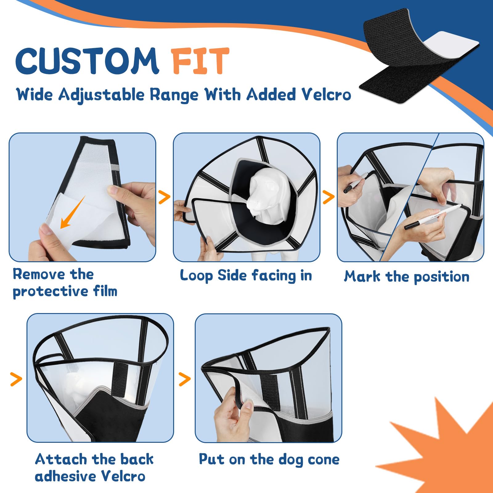 Soft Adjustable Dog Cone Collar for Small Dogs - Post-Surgery Recovery E-Collar to Prevent Licking | Comfortable Elizabethan Collar Alternative | Perfect for Pets After Spay/Neuter Surgery or Wound Healing (XS)