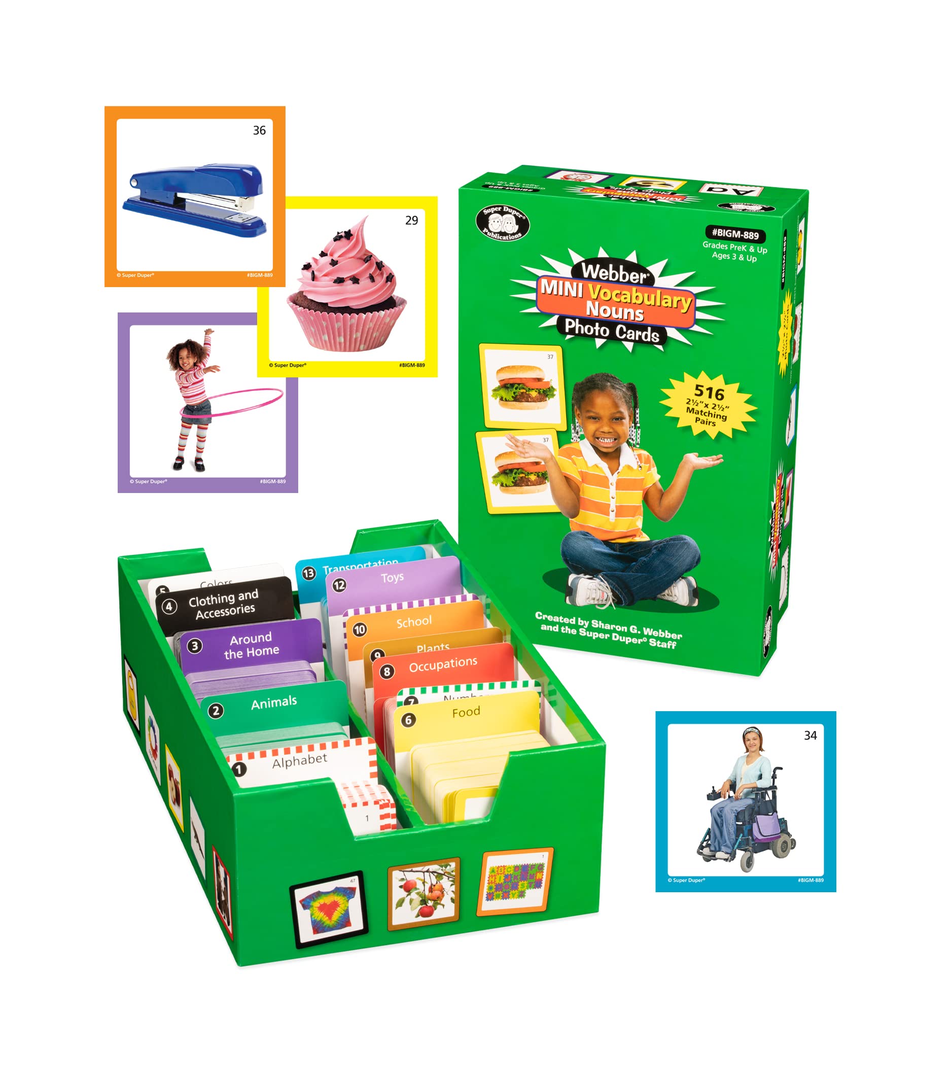 Super Duper Publications | Mini Vocabulary Nouns Photo Flash Cards | Educational Learning Resource for Kids | Perfect for Homeschooling, ESL & Speech Therapy