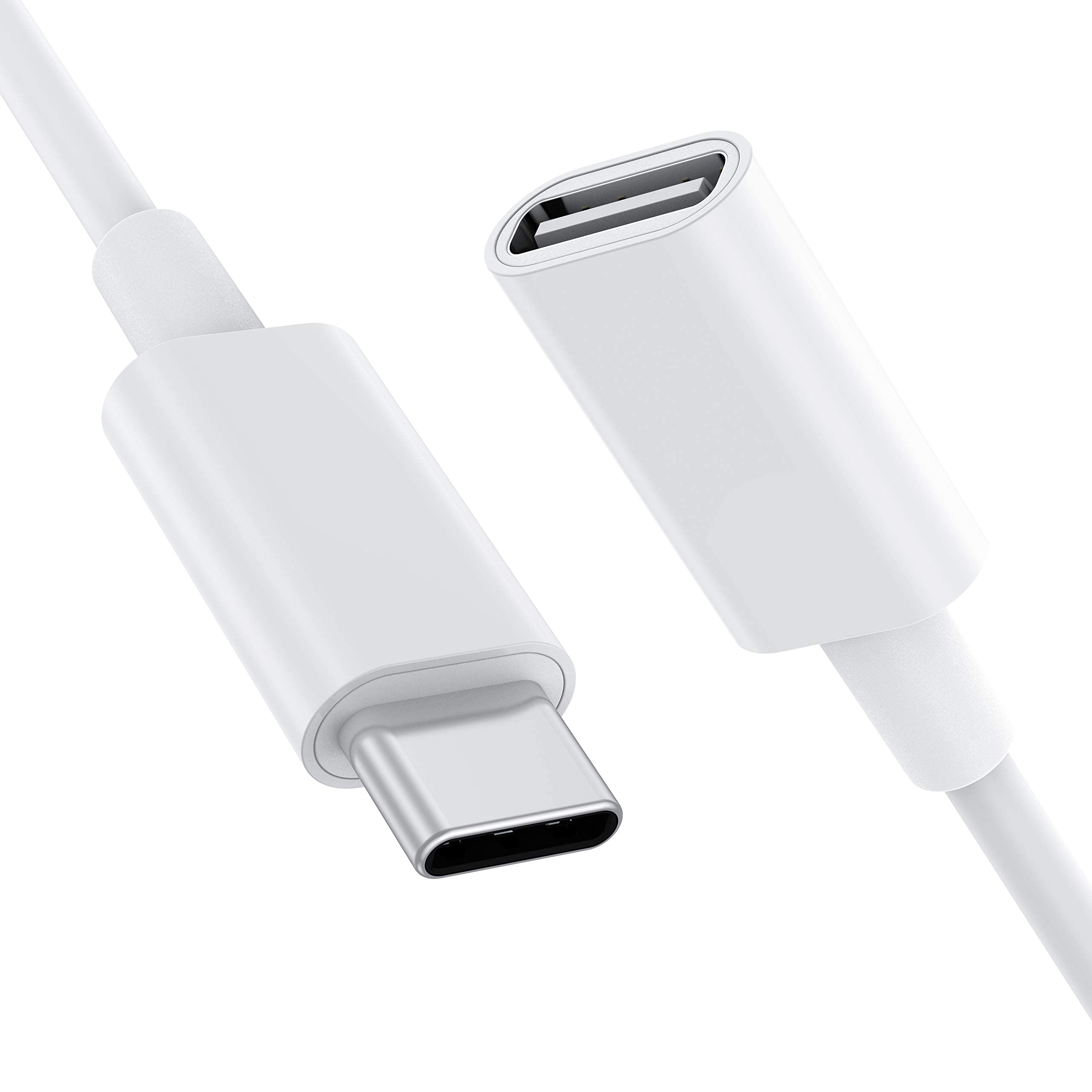 CONMDEX USB C Extension Cable 1.6FT - 9V 3A USB Type C Female to Male Extender for MagSafe Charger, iPhone 15/14/13, PS5 Controller, HomePod & More - White (0.5M) - Perfect for Gaming, Home & Office Charging Solutions