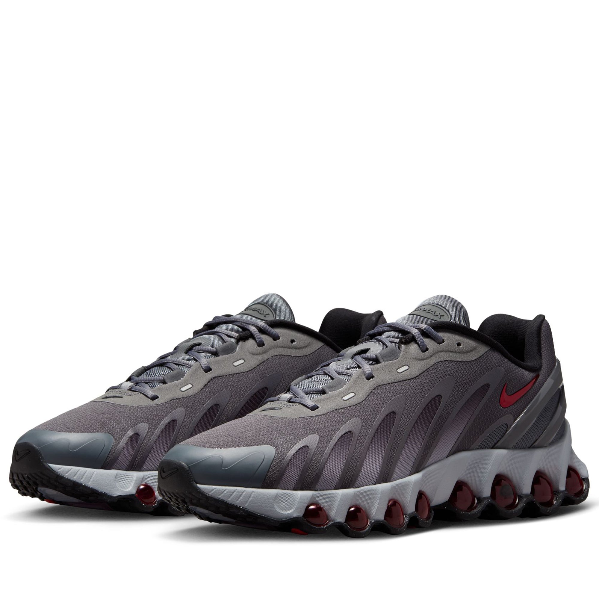Nike Air Max DN8 Running Shoes for Men - Iron Grey/Bright Crimson - Lightweight Cushioned Sneakers for Jogging, Gym & Daily Wear