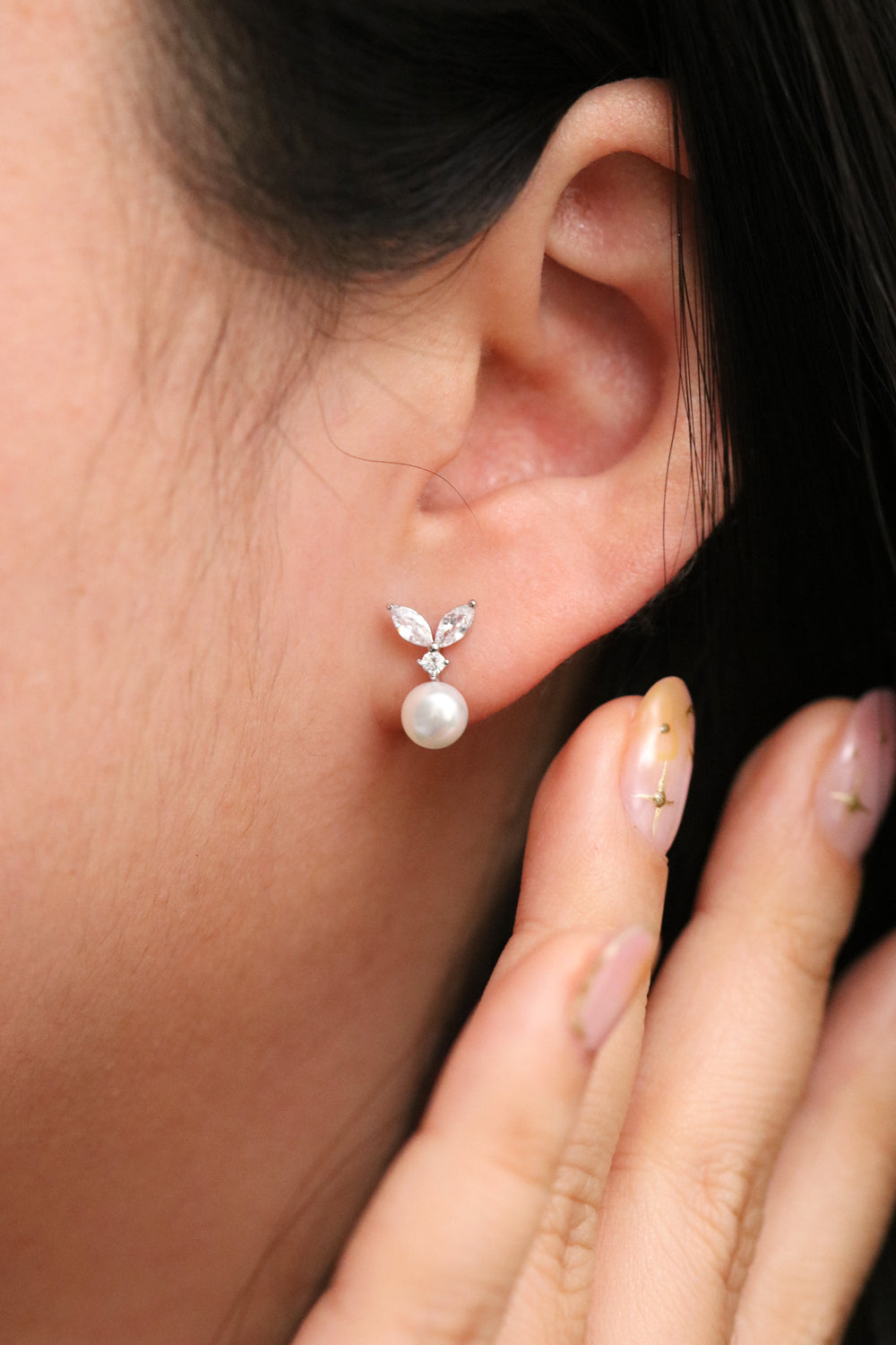 Cubic Leaf Pearl Drop Earrings for Women - Elegant Dangle Earrings for Wedding, Party & Evening Wear