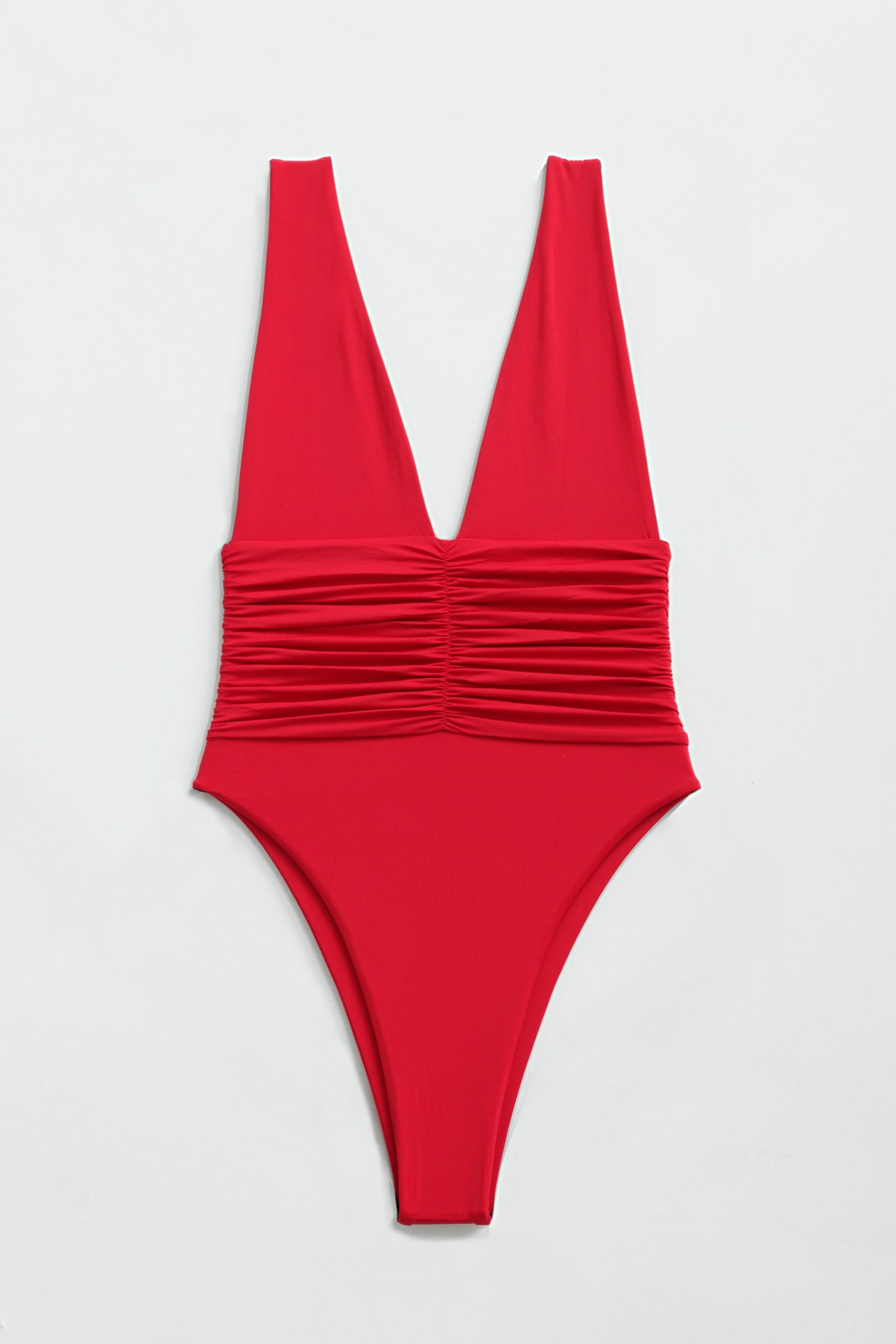 Echo One Piece Moderate Coverage Fire Red Swimsuit - Sexy High Waist Bikini for Women, Perfect for Beach Vacation & Pool Party