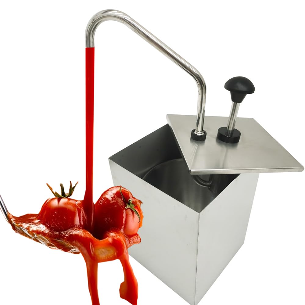 Stainless Steel Single Head Sauce Pump - 25L Commercial Condiment Dispenser for Juice, Syrup & Dressings | Ideal for Restaurants, Cafes & Catering Services
