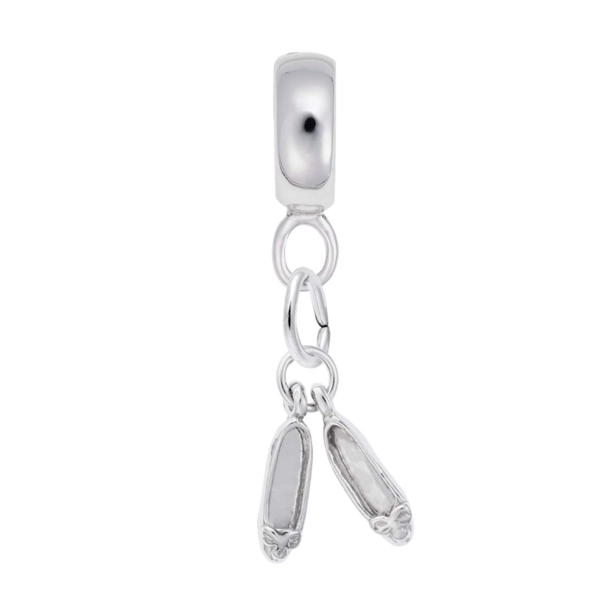 Elegant Ballet Shoes Charm with Dangle Beads - Perfect for DIY Bracelets & Necklaces Jewelry Making - Ideal for Dance Lovers, Gift Giving & Special Occasions