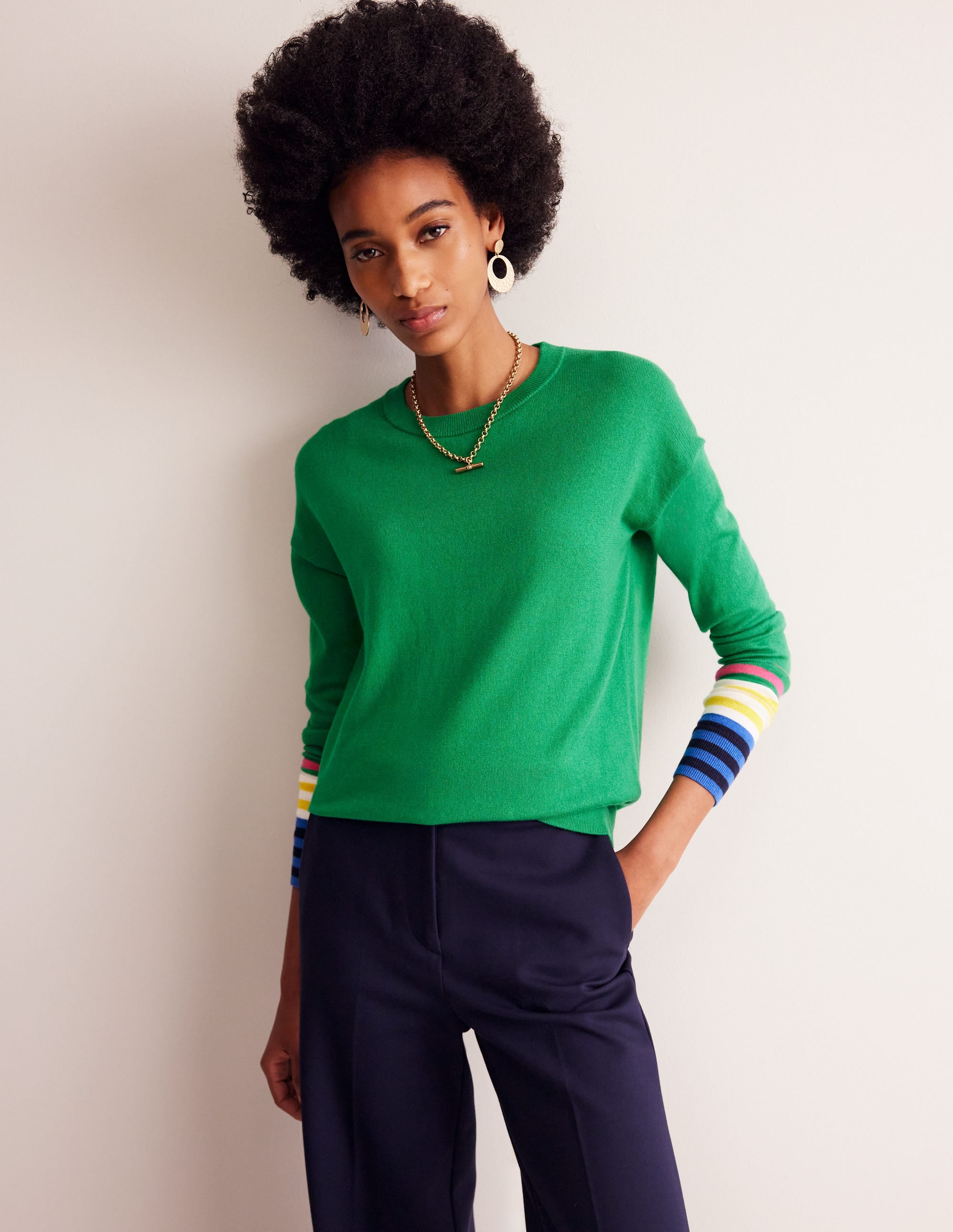 Annie Sweater - Rich Emerald Green Knit Pullover for Women | Cozy Winter Fashion & Casual Outfit Essential
