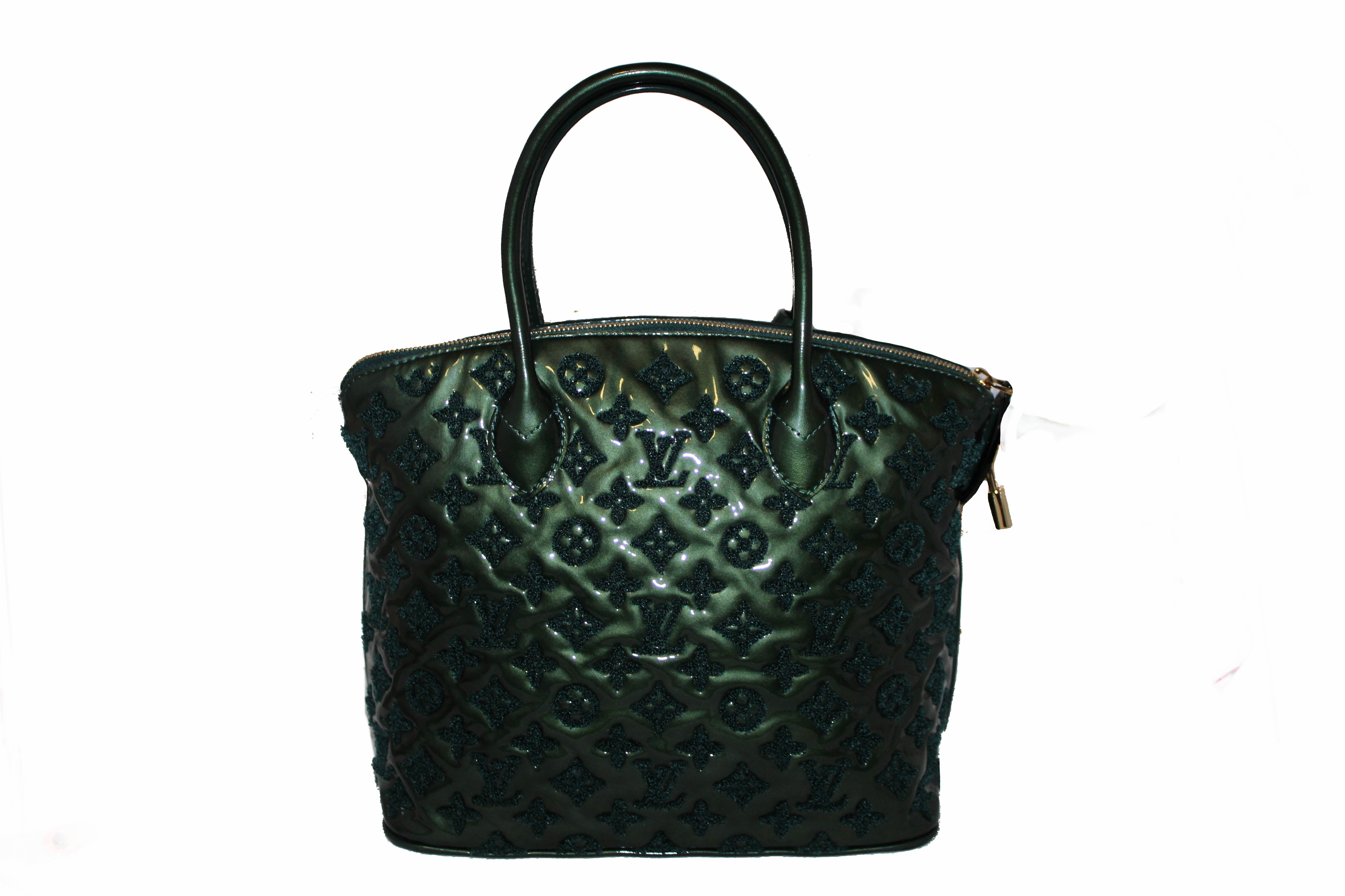 Authentic Louis Vuitton Green Monogram Limited Edition Lockit Handbag - Luxury Designer Crossbody Bag for Women, Perfect for Date Night & Special Occasions
