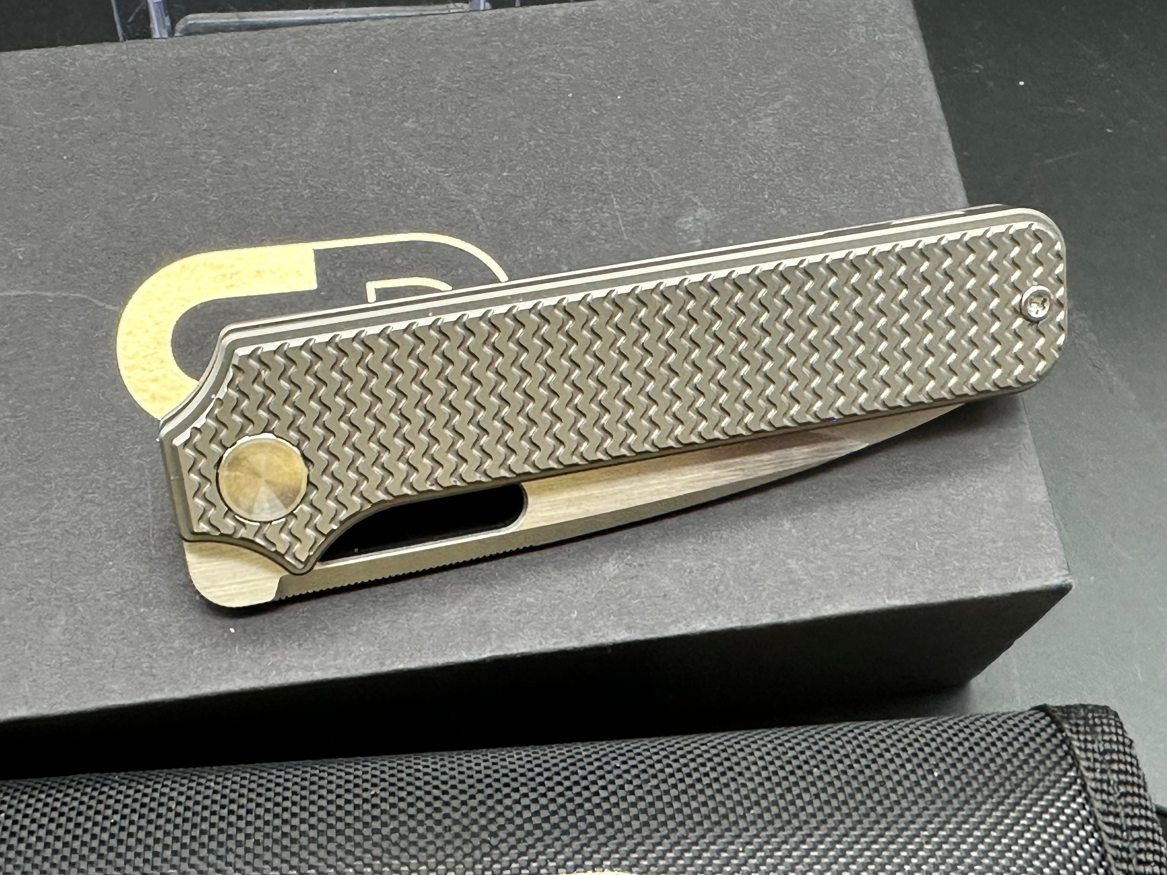 Premium Titanium Blue Dimpled Pocket Knife Scale - Durable & Lightweight for EDC, Outdoor Adventures & Camping