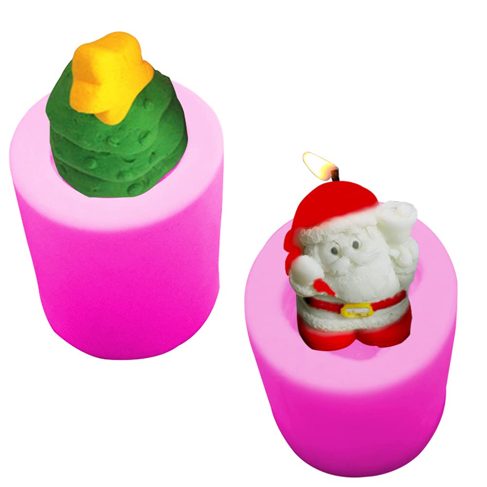Santa Claus Christmas Tree Star Silicone Mold - DIY Fondant Cake, Handmade Soap & Clay Molds for Holiday Baking & Crafts - Perfect for Christmas Decorations, Cookie Making & Gift Giving