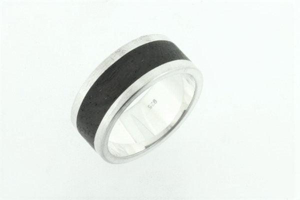 Elegant Black Resin Ring with Sterling Silver Band - Perfect for Women's Fashion, Gift Giving & Everyday Wear