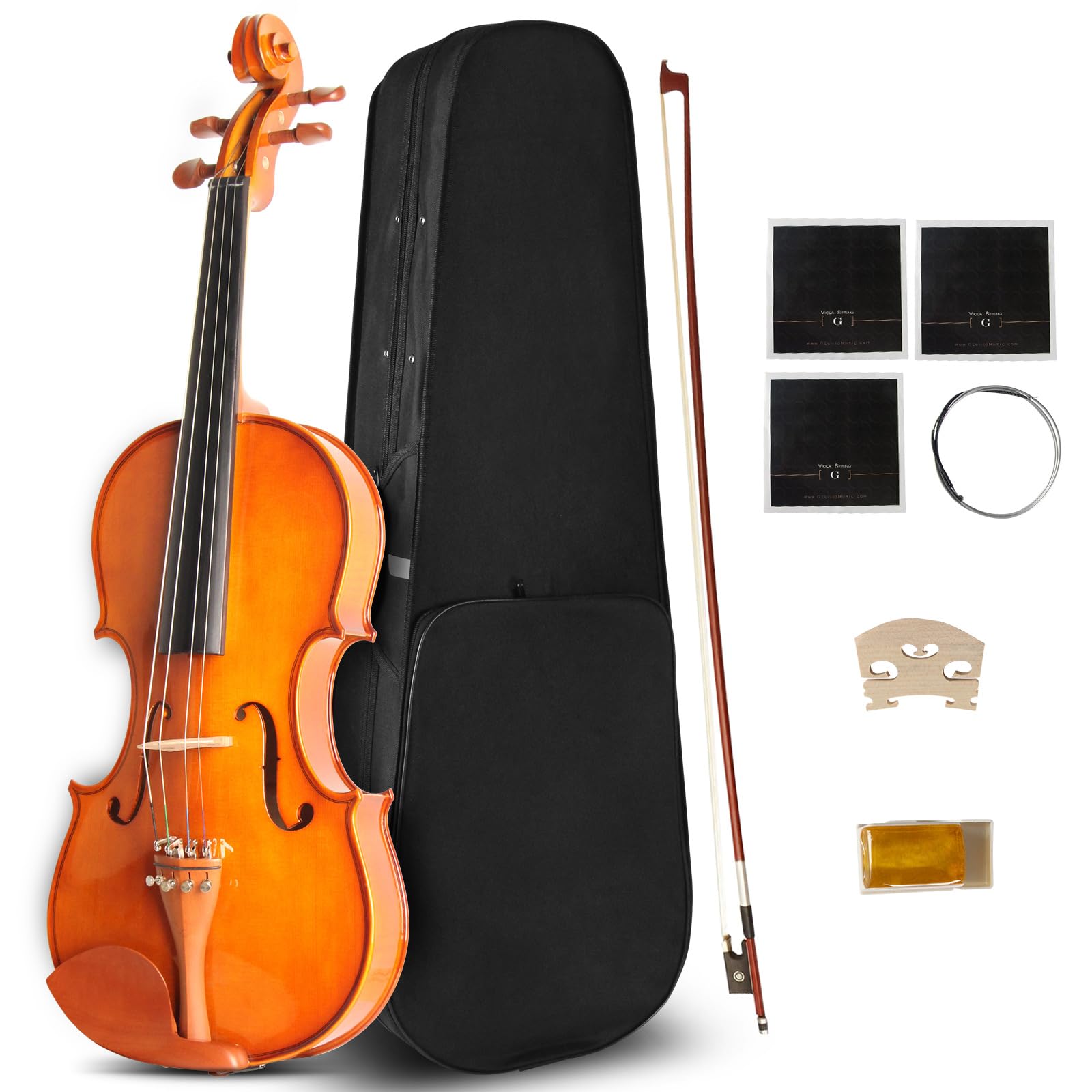 Best Beginner Viola Set (CVA-400) - 13 Inch Solid Wood Acoustic Viola with Hard Case, Bow & Rosin - Ideal for Students, Music Classes & Gifts - Perfect for Home Practice, School Orchestra & Musical Performances