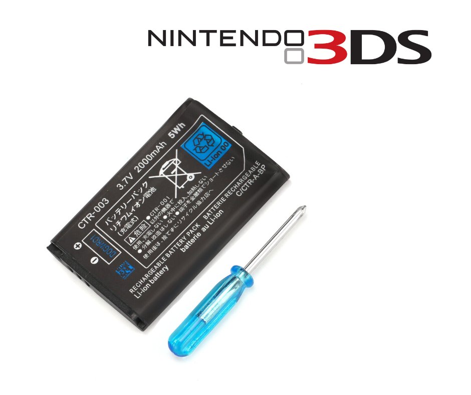 Original Nintendo 3DS/2DS CTR-003 Replacement Rechargeable Battery with Installation Tools - Perfect for Gaming On-The-Go & Extended Play Sessions
