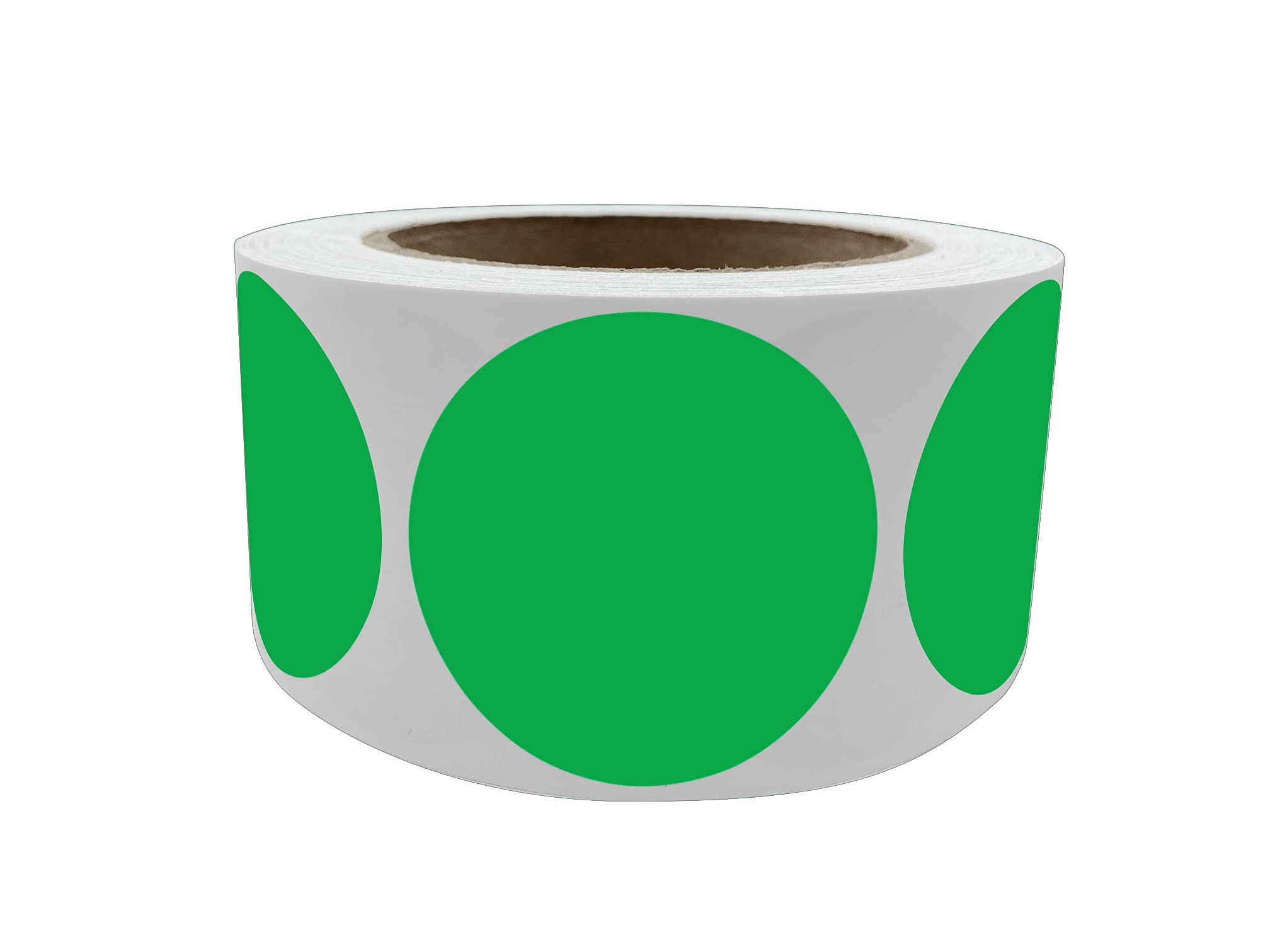 Royal Green Circle Sticker Roll 2 Inch (50mm) Color Coding Labels - 600 Pack for Office Organization, Warehouse Inventory & Industrial Safety Marking