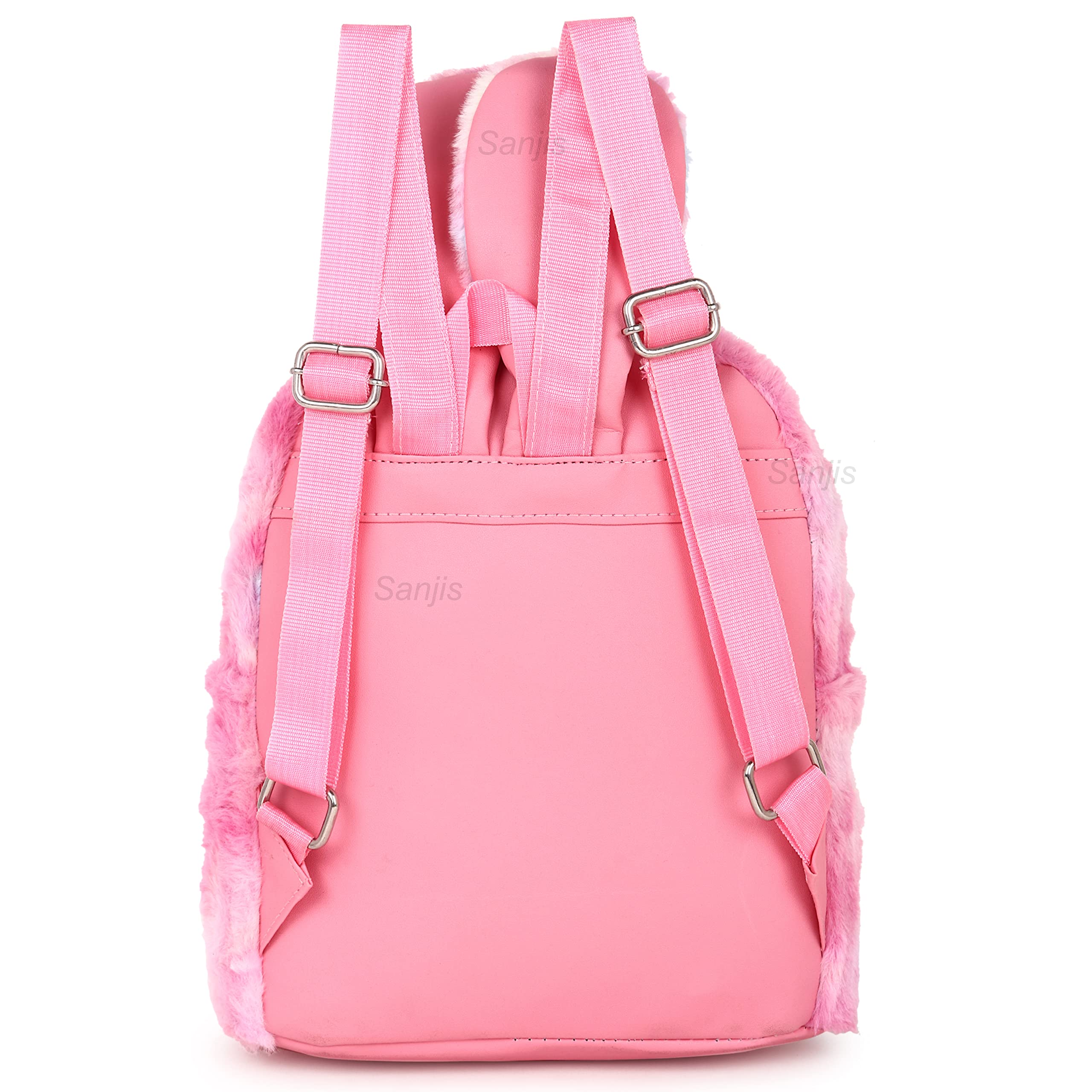 Sanjis Enterprise Plush Cute Furry Rainbow Backpack for Girls - Soft School Bag, Travel Backpack, Shoulder Bag, Picnic & Gift | Perfect for School, Travel, Outdoor Adventures & Daily Use