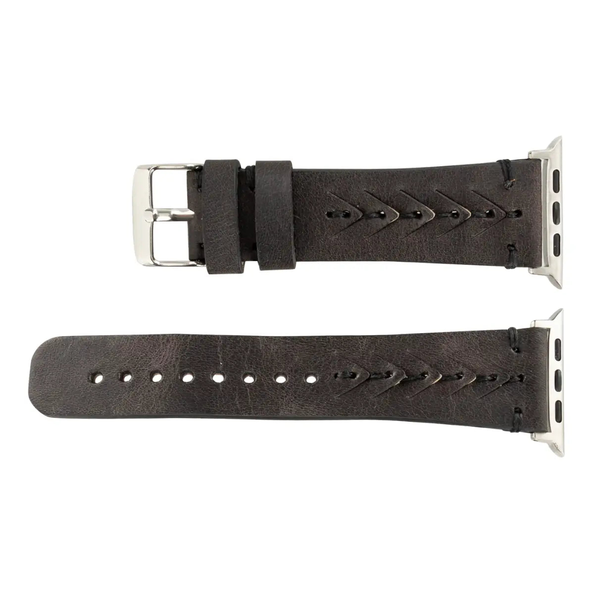 Burnished Gray Leather Sport Apple Watch Band for Men & Women - Durable & Comfortable Strap for Workouts, Running & Everyday Wear (Boras)